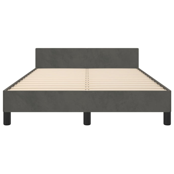 Cadru de pat fără saltea Gri închis 120x190 cm catifea WALTI