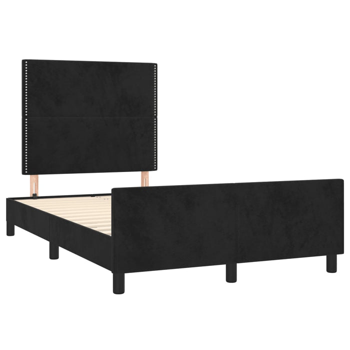 Cadru de pat fără saltea Negru 120x190 cm catifea WALTI
