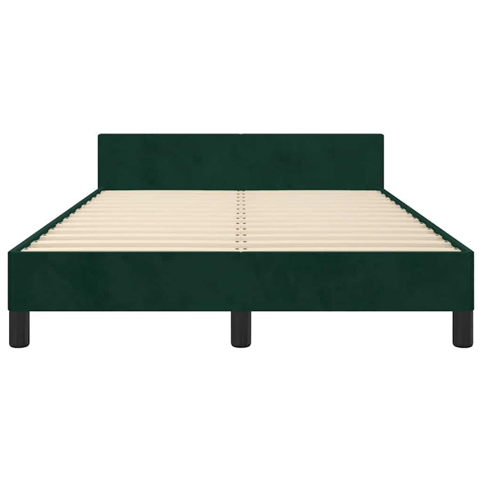 Cadru de pat fără saltea verde închis 120x190 cm catifea WALTI