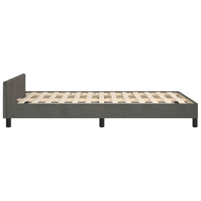 Cadru de pat fără saltea Gri închis 120x190 cm catifea WALTI
