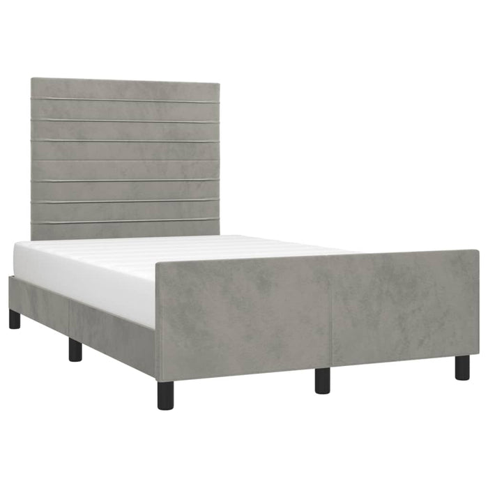 Cadru de de pat fără saltea Gri deschis 120x190 cm catifea WALTI