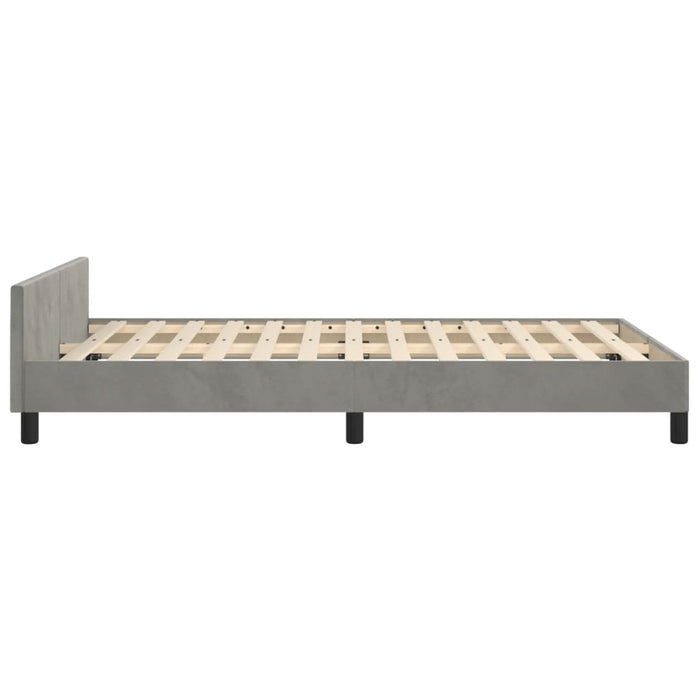 Cadru de de pat fără saltea Gri deschis 120x190 cm catifea WALTI