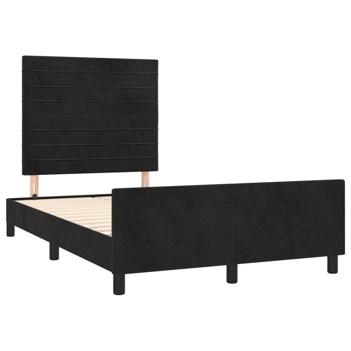 Cadru de pat fără saltea Negru 120x190 cm catifea WALTI
