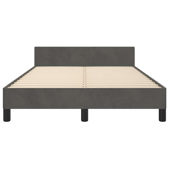 Cadru de pat fără saltea Gri închis 120x190 cm catifea WALTI