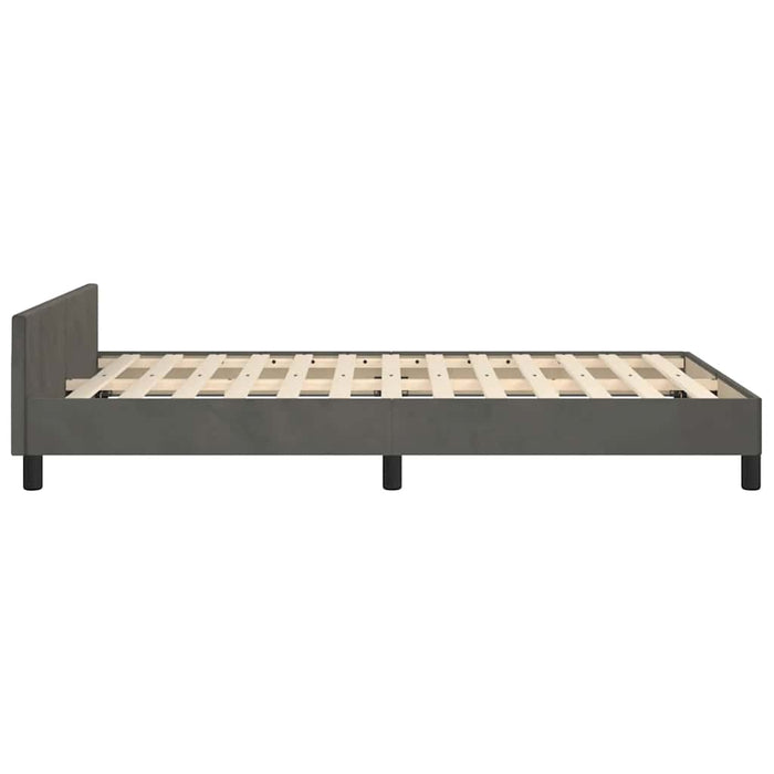 Cadru de pat fără saltea Gri închis 120x190 cm catifea WALTI