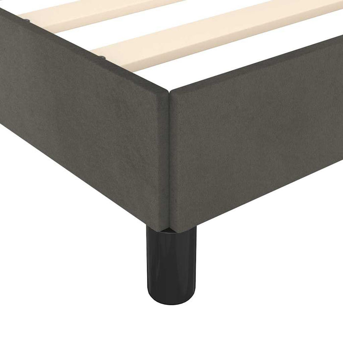 Cadru de pat fără saltea Gri închis 120x190 cm catifea WALTI
