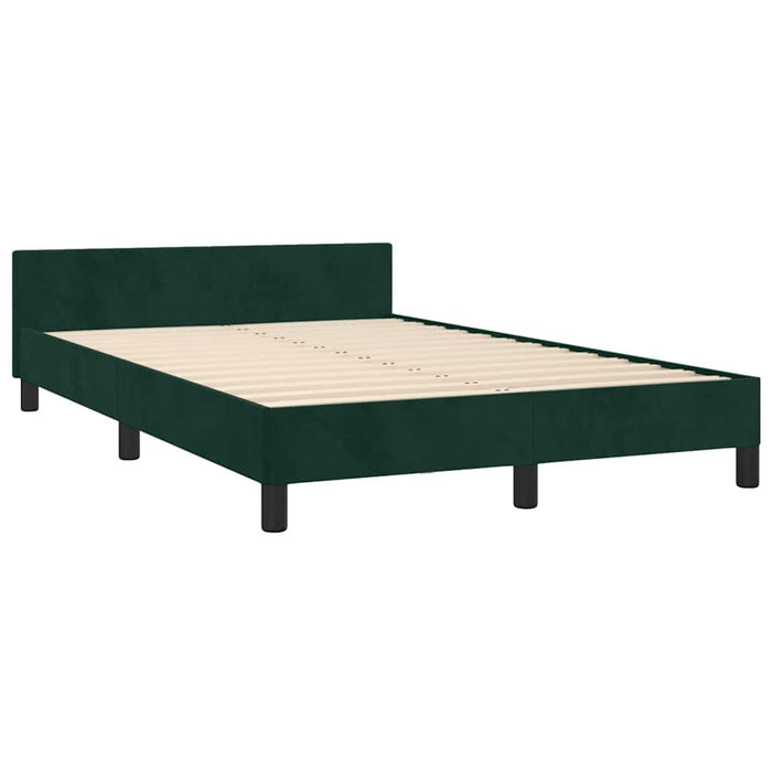 Cadru de pat fără saltea verde închis 120x190 cm catifea WALTI