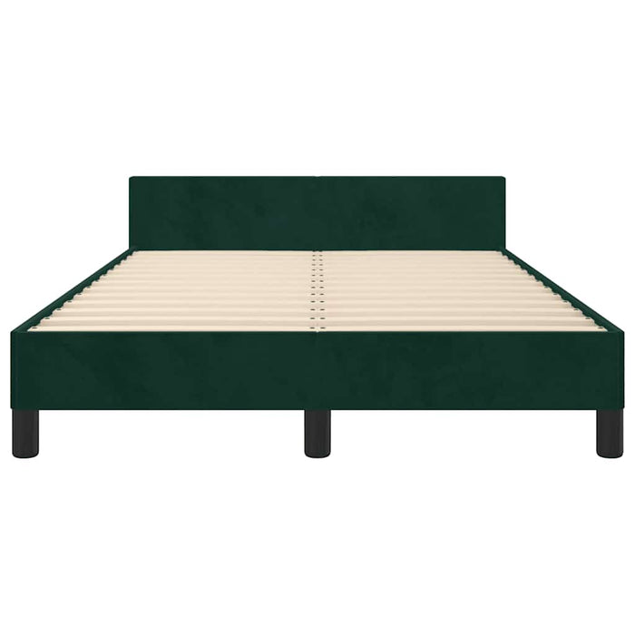 Cadru de pat fără saltea verde închis 120x190 cm catifea WALTI