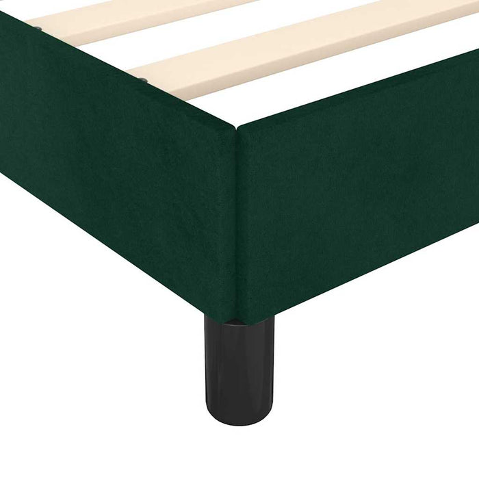 Cadru de pat fără saltea verde închis 120x190 cm catifea WALTI