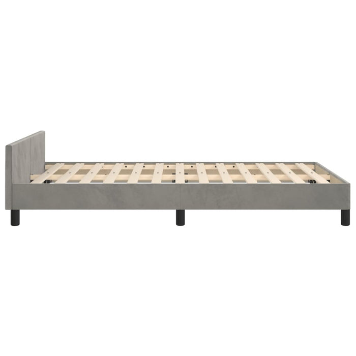 Cadru de de pat fără saltea Gri deschis 120x190 cm catifea WALTI