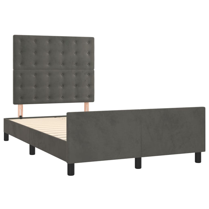 Cadru de pat fără saltea Gri închis 120x190 cm catifea WALTI