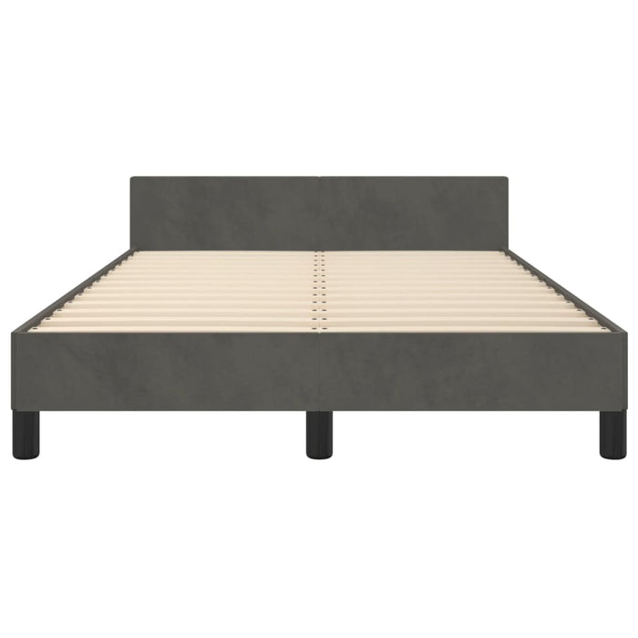 Cadru de pat fără saltea Gri închis 120x190 cm catifea WALTI