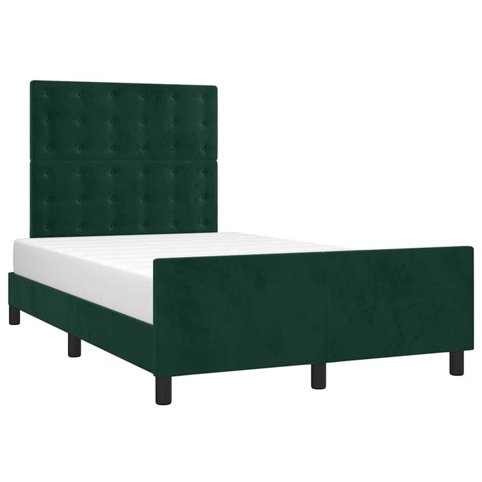 Cadru de pat fără saltea verde închis 120x190 cm catifea WALTI