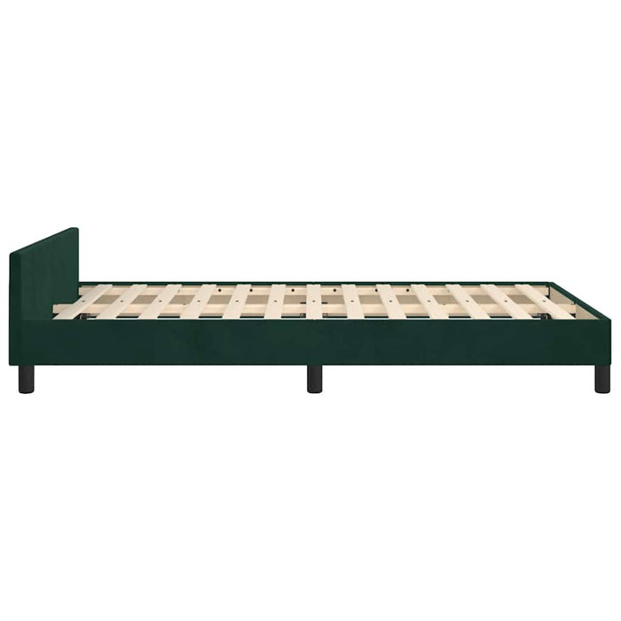 Cadru de pat fără saltea verde închis 120x190 cm catifea WALTI