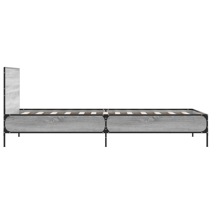 Cadru de pat, gri sonoma, 90x200 cm, lemn prelucrat și metal - WALTI WALTI