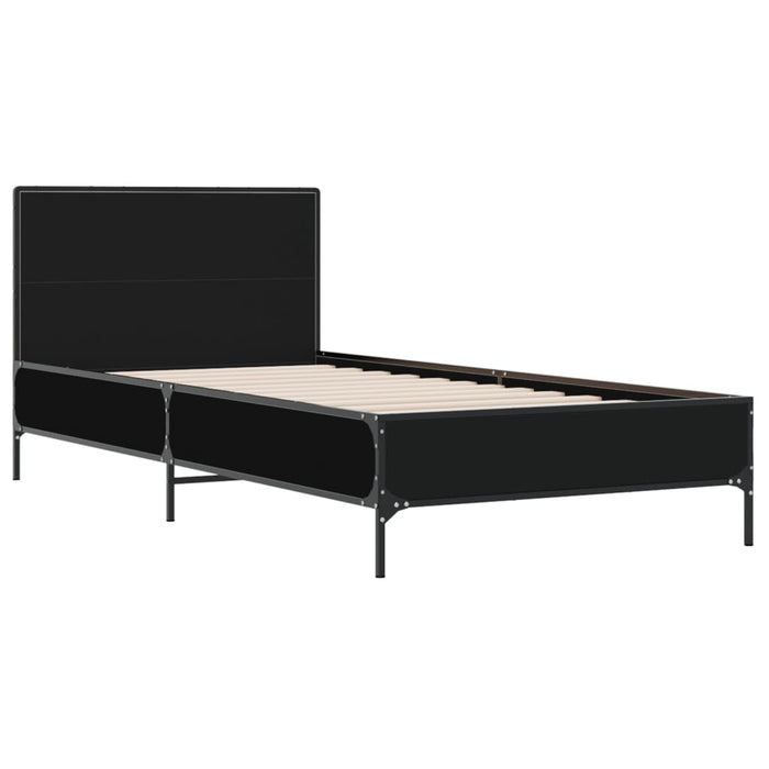 Cadru de pat, negru, 75x190 cm, lemn prelucrat și metal - WALTI WALTI
