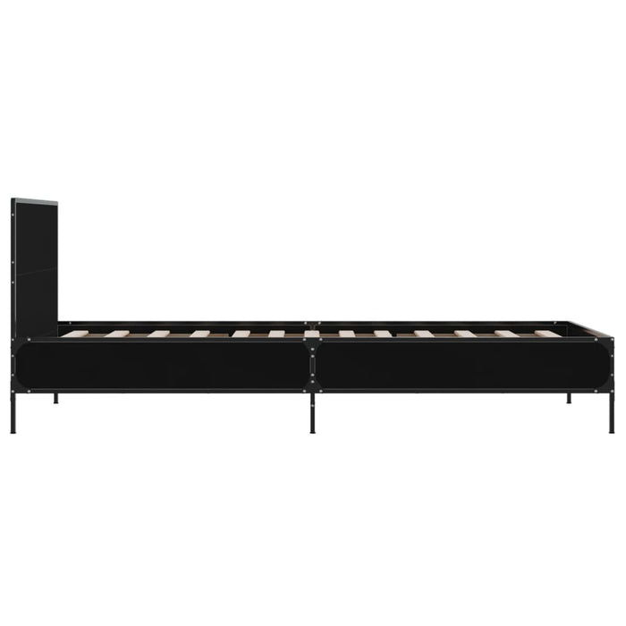 Cadru de pat, negru, 75x190 cm, lemn prelucrat și metal - WALTI WALTI