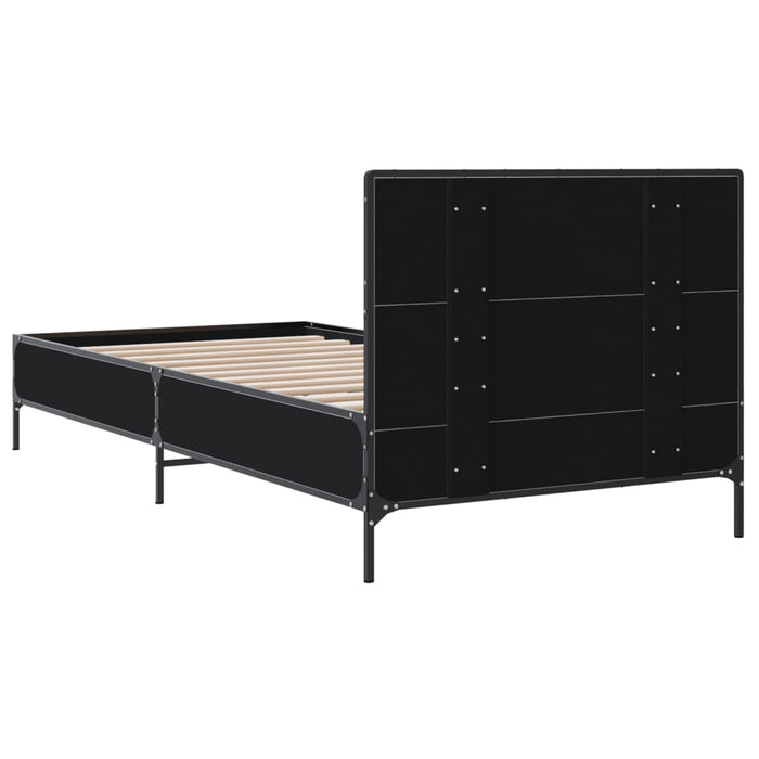 Cadru de pat, negru, 75x190 cm, lemn prelucrat și metal - WALTI WALTI