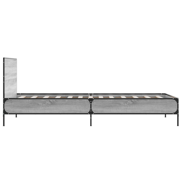 Cadru de pat, gri sonoma, 75x190 cm, lemn prelucrat și metal - WALTI WALTI