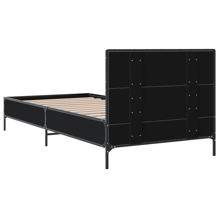 Cadru de pat, negru, 90x190 cm, lemn prelucrat și metal - WALTI WALTI