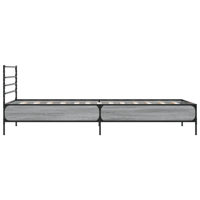 Cadru de pat, gri sonoma, 90x200 cm, lemn prelucrat și metal WALTI