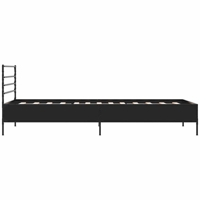 Cadru de pat, negru, 100x200 cm, lemn prelucrat și metal WALTI