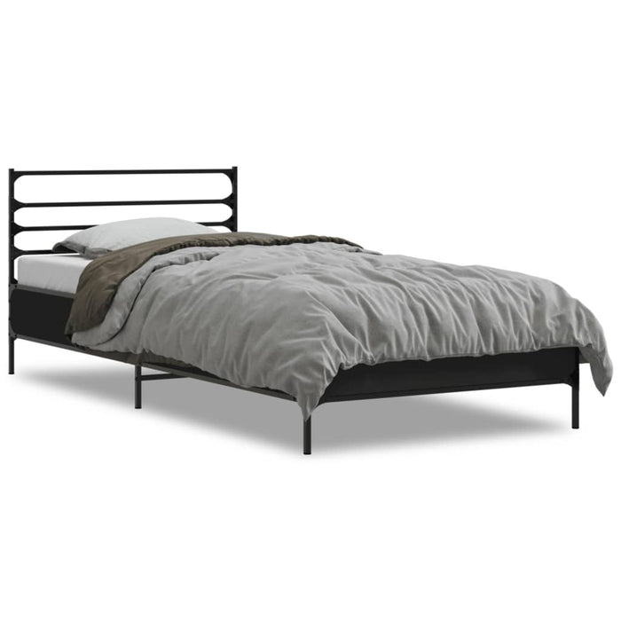 Cadru de pat, negru, 75x190 cm, lemn prelucrat și metal - WALTI WALTI