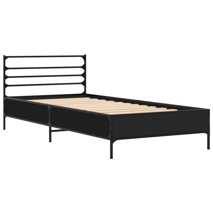 Cadru de pat, negru, 75x190 cm, lemn prelucrat și metal - WALTI WALTI