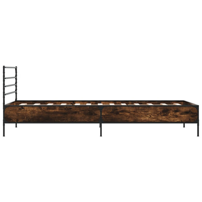 Cadru de pat, stejar fumuriu, 75x190cm, lemn prelucrat și metal WALTI