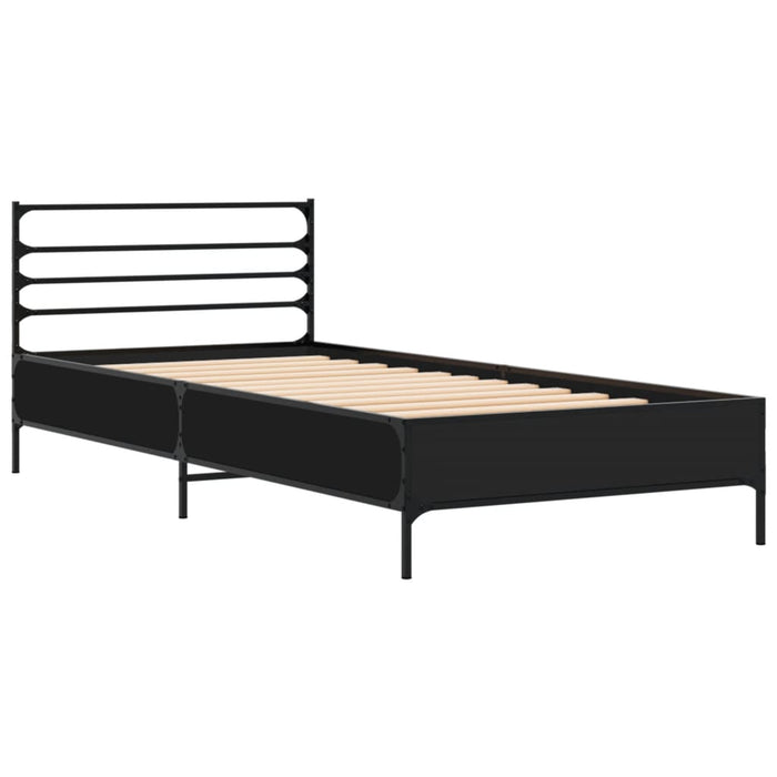 Cadru de pat, negru, 90x190 cm, lemn prelucrat și metal - WALTI WALTI