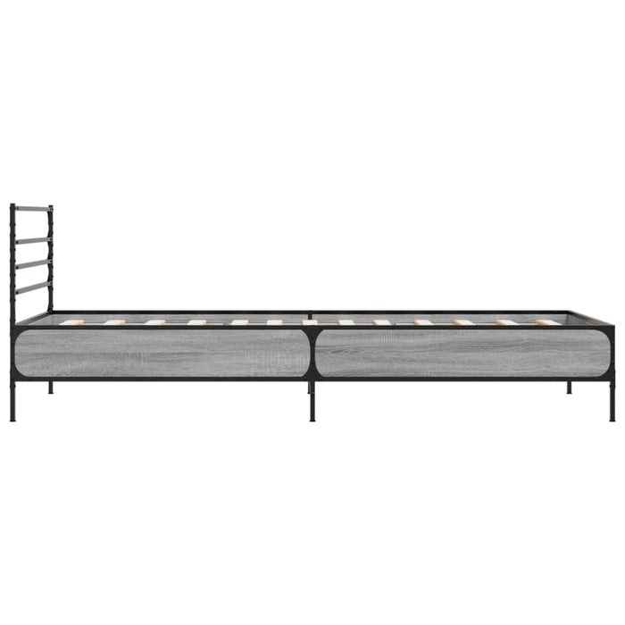 Cadru de pat, gri sonoma, 90x190 cm, lemn prelucrat și metal WALTI