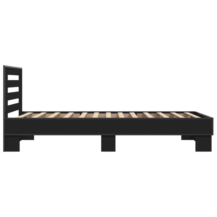 Cadru de pat, negru, 75x190 cm, lemn prelucrat și metal - WALTI WALTI