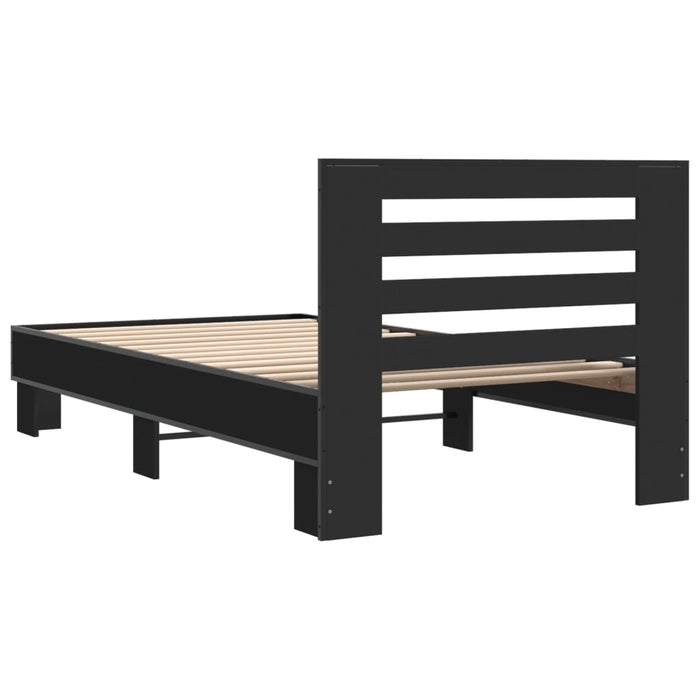 Cadru de pat, negru, 75x190 cm, lemn prelucrat și metal - WALTI WALTI