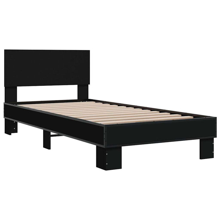 Cadru de pat, negru, 75x190 cm, lemn prelucrat și metal - WALTI WALTI