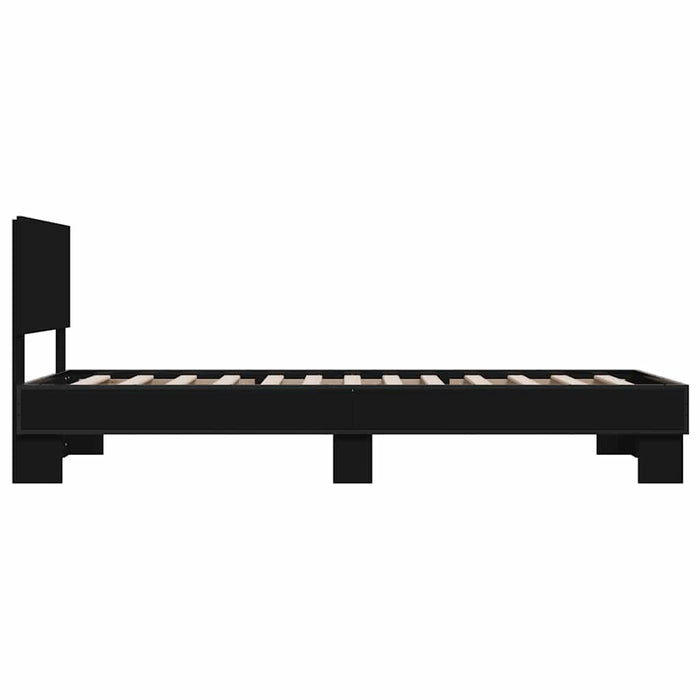 Cadru de pat, negru, 75x190 cm, lemn prelucrat și metal - WALTI WALTI