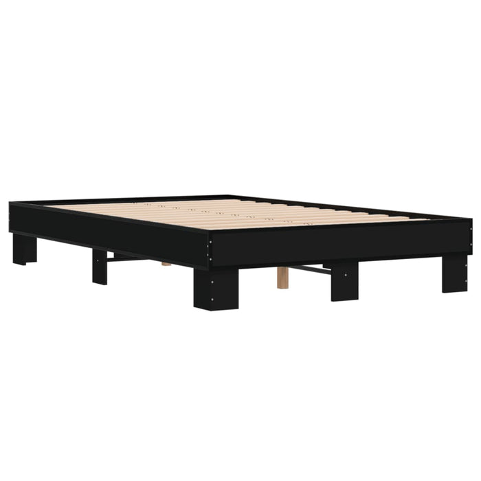 Cadru de pat, negru, 140x200 cm, lemn prelucrat și metal - WALTI WALTI