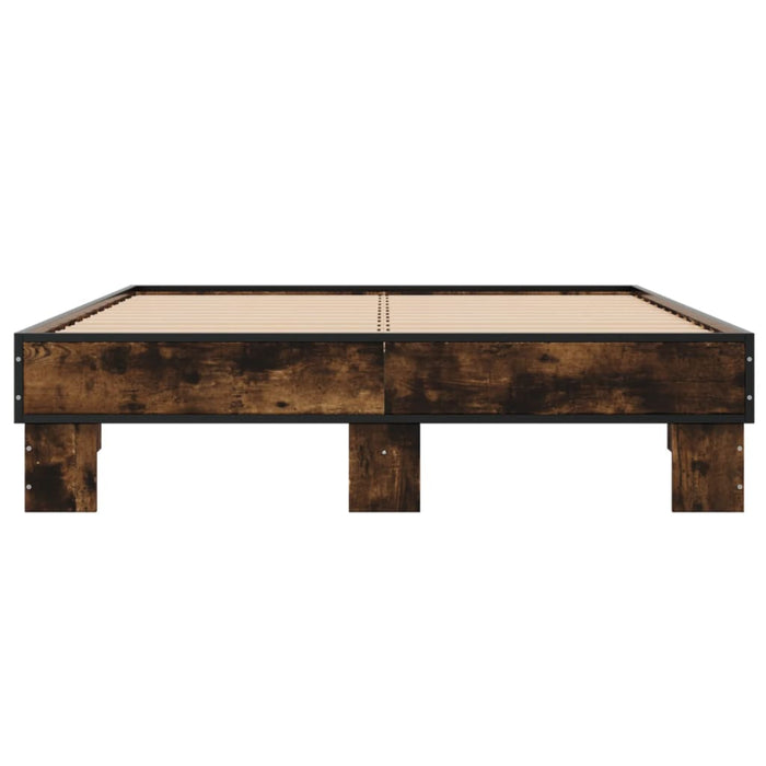 Cadru de pat, stejar fumuriu 140x200 cm lemn prelucrat și metal - WALTI WALTI