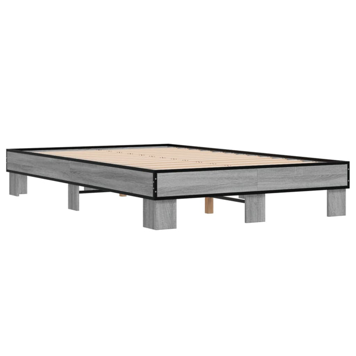 Cadru de pat, gri sonoma, 140x200 cm, lemn prelucrat și metal - WALTI WALTI