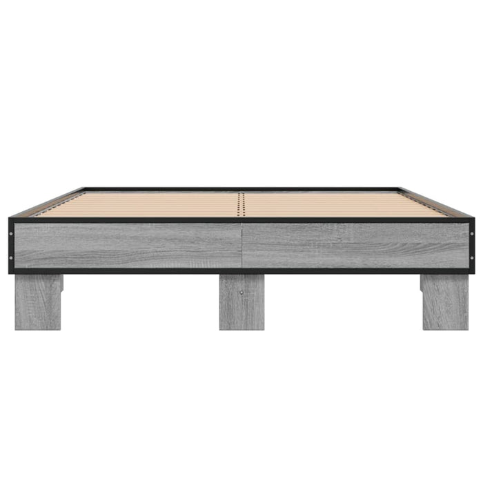 Cadru de pat, gri sonoma, 140x200 cm, lemn prelucrat și metal - WALTI WALTI