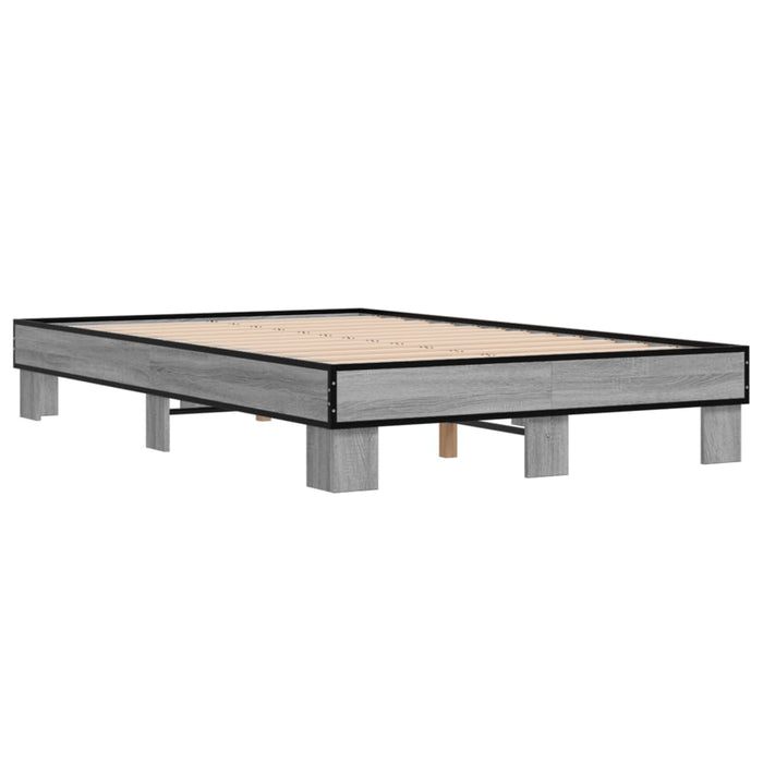 Cadru de pat, gri sonoma, 140x200 cm, lemn prelucrat și metal - WALTI WALTI
