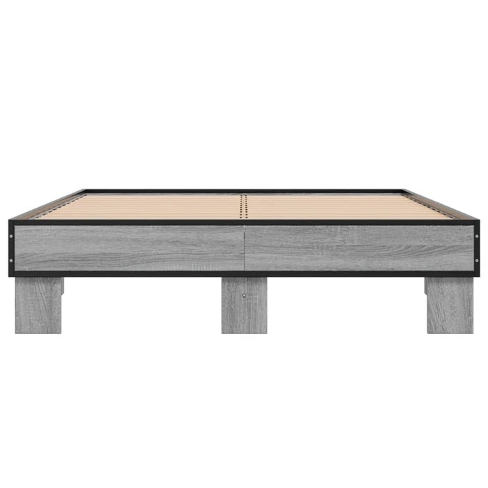 Cadru de pat, gri sonoma, 120x200 cm, lemn prelucrat și metal - WALTI WALTI