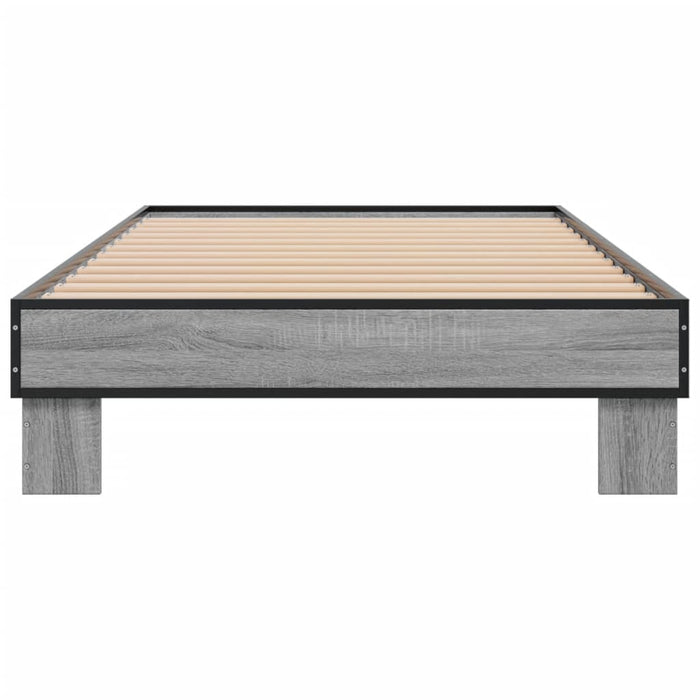 Cadru de pat, gri sonoma, 100x200 cm, lemn prelucrat și metal - WALTI WALTI