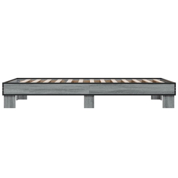 Cadru de pat, gri sonoma, 100x200 cm, lemn prelucrat și metal - WALTI WALTI