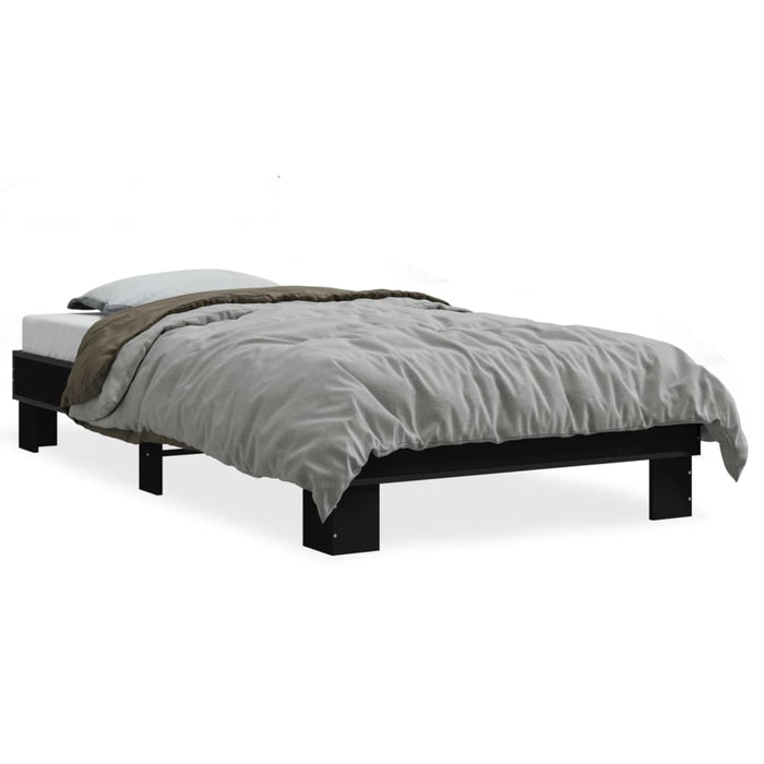 Cadru de pat, negru, 75x190 cm, lemn prelucrat și metal - WALTI WALTI