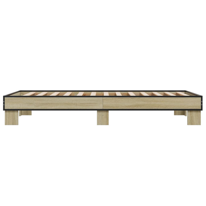 Cadru de pat, stejar sonoma, 75x190 cm, lemn prelucrat și metal - WALTI WALTI