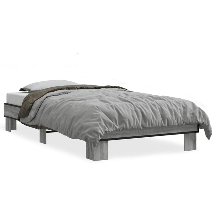 Cadru de pat, gri sonoma, 75x190 cm, lemn prelucrat și metal WALTI