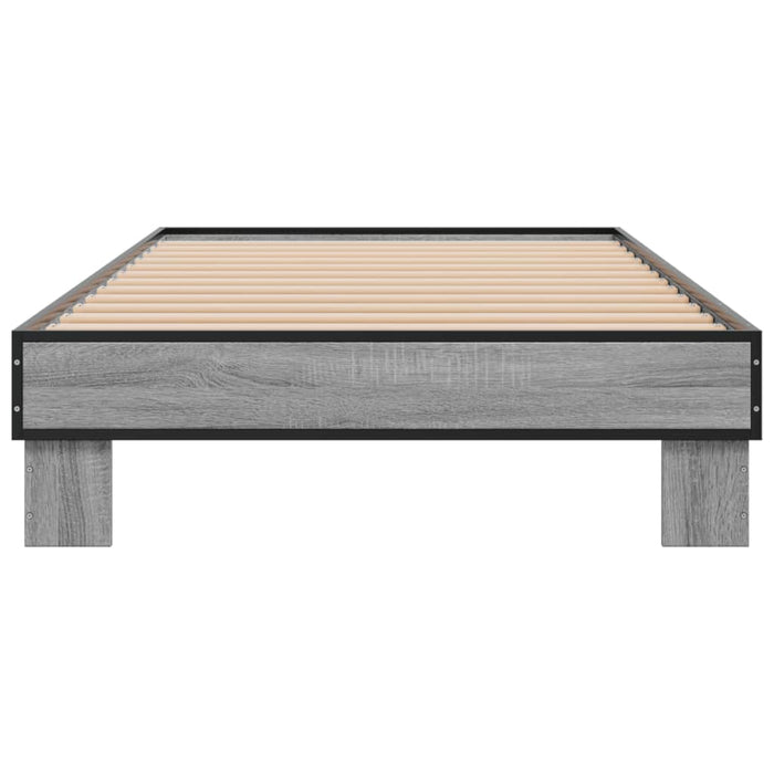 Cadru de pat, gri sonoma, 75x190 cm, lemn prelucrat și metal WALTI
