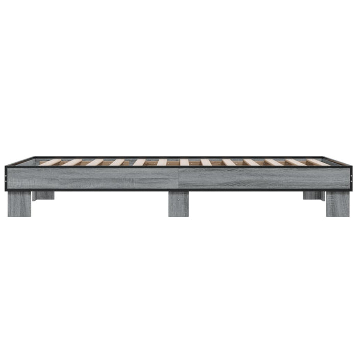 Cadru de pat, gri sonoma, 75x190 cm, lemn prelucrat și metal WALTI