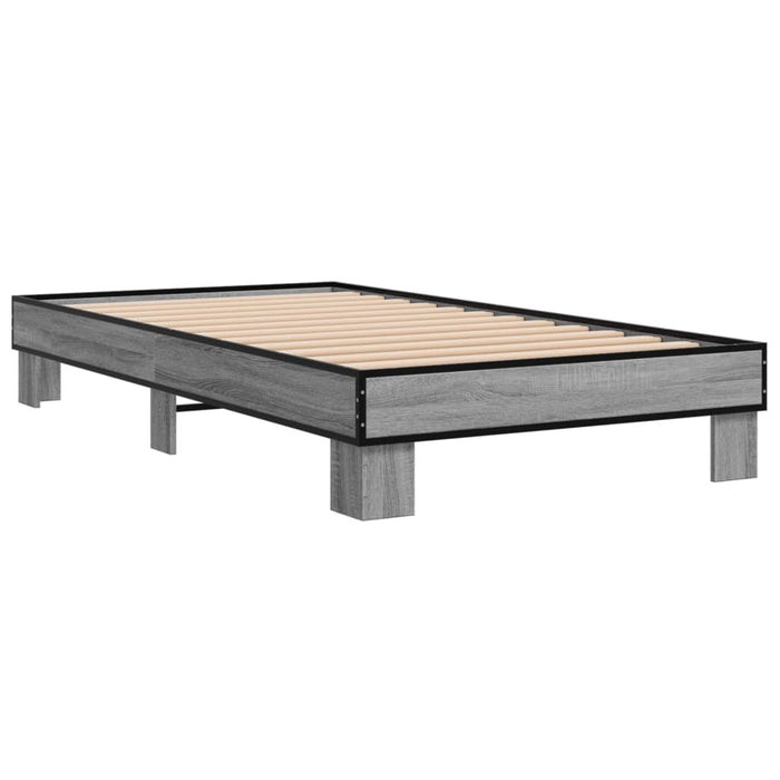 Cadru de pat, gri sonoma, 75x190 cm, lemn prelucrat și metal WALTI