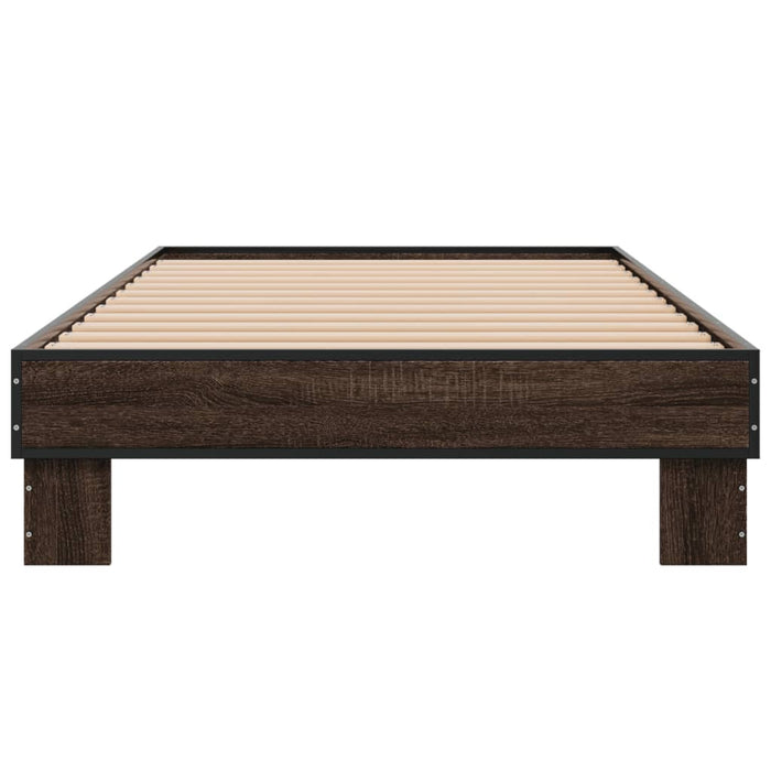 Cadru de pat, stejar maro, 75x190 cm, lemn prelucrat și metal - WALTI WALTI